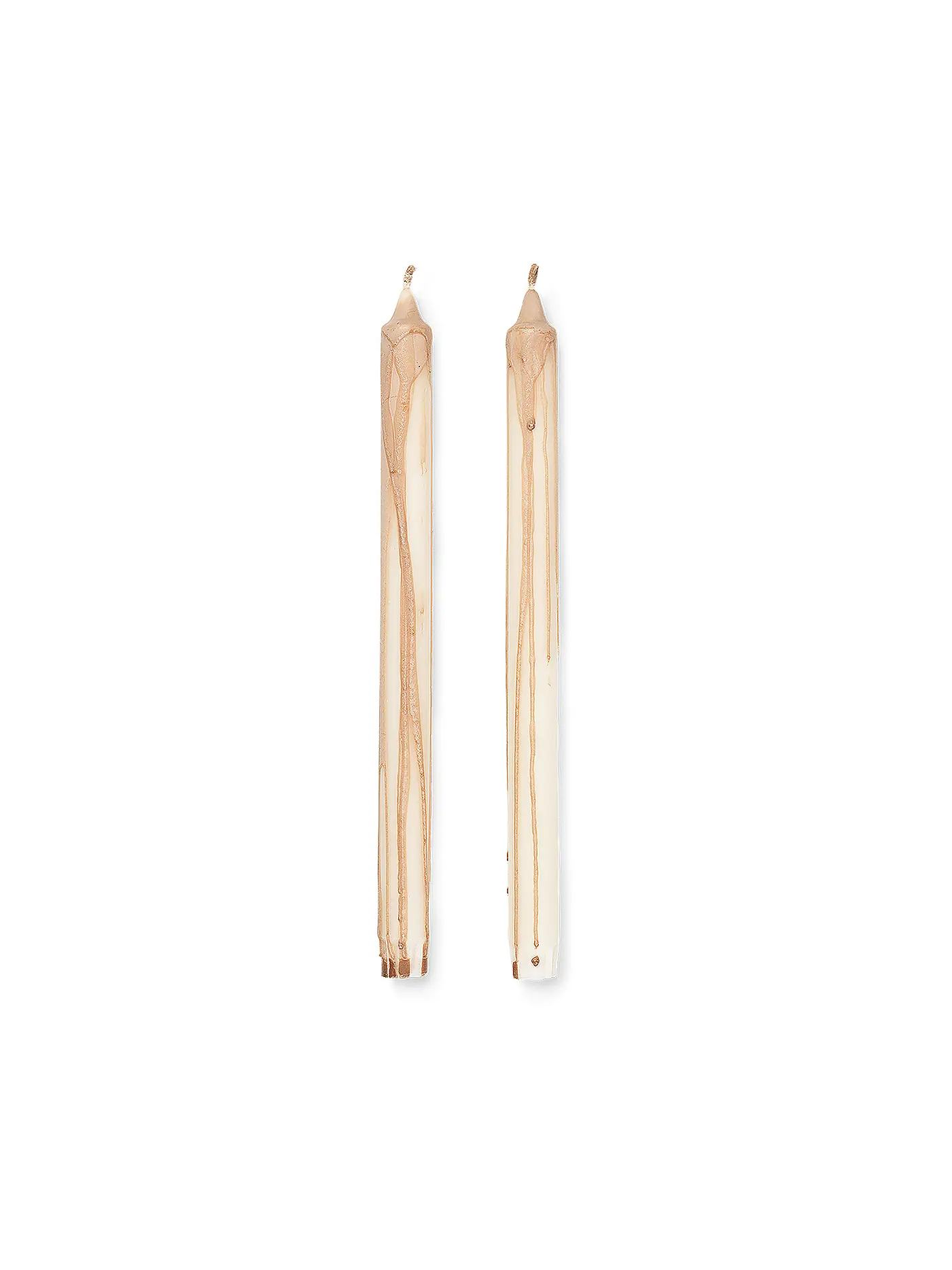 FERM LIVING | Kerzen 2er Set Dryp Candles  Warm Grey | beige
